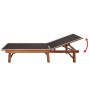 Lounger with table 2 units solid acacia wood and textilene by vidaXL, Loungers - Ref: Foro24-273752, Price: 312,35 €, Discoun...