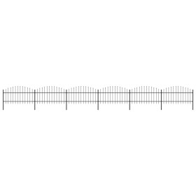 Garden fence with black steel spearheads (1-1.25)x10.2 m by vidaXL, fence panels - Ref: Foro24-277726, Price: 536,99 €, Disco...