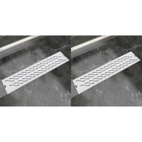 Linear shower drain, 2 pieces, curved, 530x140 mm, stainless steel by vidaXL, Drains - Ref: Foro24-275959, Price: 75,99 €, Di...