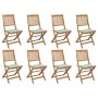 8 pcs folding garden chairs and solid acacia wood cushions by vidaXL, Garden chairs - Ref: Foro24-3075125, Price: 383,55 €, D...