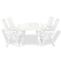 Juego de comedor de jardín 5 piezas plástico blanco de vidaXL, Conjuntos de jardín - Ref: Foro24-275074, Precio: 418,99 €, De...