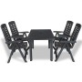 Set de comedor de jardín 5 piezas plástico gris antracita de vidaXL, Conjuntos de jardín - Ref: Foro24-275084, Precio: 402,19...