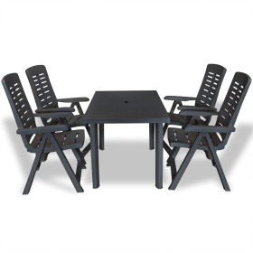 Garden dining set 5 pieces anthracite gray plastic by vidaXL, Garden sets - Ref: Foro24-275084, Price: 393,65 €, Discount: %