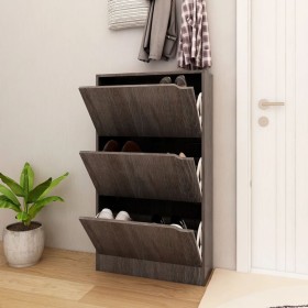 Shoe rack with 3 doors Sonoma gray engineered wood 59x24x105 cm by vidaXL, Shoe racks and shoe organizers - Ref: Foro24-33812...