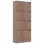 Schuhschrank 4 Türen eichenfarbene Spanplatte 59x24x136 cm von vidaXL, Schuhregale und Schuhorganisatoren - Ref: Foro24-33813...