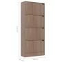 Schuhschrank 4 Türen eichenfarbene Spanplatte 59x24x136 cm von vidaXL, Schuhregale und Schuhorganisatoren - Ref: Foro24-33813...