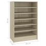 Shoe cabinet made of Sonoma oak plywood 60x35x92 cm by vidaXL, Shoe racks and shoe organizers - Ref: Foro24-808948, Price: 72...