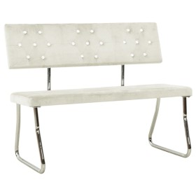 Banco de terciopelo blanco crema 110 cm de vidaXL, Bancos de comedor y cocina - Ref: Foro24-325872, Precio: 133,99 €, Descuen...