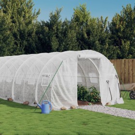 Greenhouse with white steel structure 54 m² 18x3x2 m by vidaXL, Greenhouses - Ref: Foro24-3188057, Price: 756,99 €, Discount: %