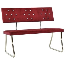 Banco de terciopelo rojo tinto 110 cm de vidaXL, Bancos de comedor y cocina - Ref: Foro24-325868, Precio: 116,99 €, Descuento: %