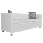 Conjunto de sofás de 2 y 3 plazas y sillón de cuero artificial blanco de vidaXL, Sofás - Ref: Foro24-272180, Precio: 529,75 €...