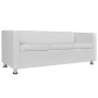 Conjunto de sofás de 2 y 3 plazas y sillón de cuero artificial blanco de vidaXL, Sofás - Ref: Foro24-272180, Precio: 529,75 €...