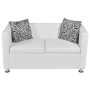 Conjunto de sofás de 2 y 3 plazas y sillón de cuero artificial blanco de vidaXL, Sofás - Ref: Foro24-272180, Precio: 529,75 €...