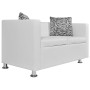 Conjunto de sofás de 2 y 3 plazas y sillón de cuero artificial blanco de vidaXL, Sofás - Ref: Foro24-272180, Precio: 529,75 €...