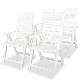 Reclining garden chairs 4 units white plastic by vidaXL, Garden chairs - Ref: Foro24-275067, Price: 277,99 €, Discount: %