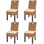 Dining chairs 4 units rattan kubu mango wood by vidaXL, dining chairs - Ref: Foro24-274362, Price: 514,53 €, Discount: %