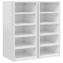 Mueble zapatero 2 uds contrachapado blanco brillo 31,5x35x70 cm de vidaXL, Zapateros y organizadores de calzado - Ref: Foro24...