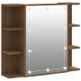 Mueble con espejo y luces LED roble marrón 70x16,5x60 cm de vidaXL, Tocadores de baño - Ref: Foro24-820453, Precio: 75,20 €, ...