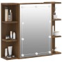 Mueble con espejo y luces LED roble marrón 70x16,5x60 cm de vidaXL, Tocadores de baño - Ref: Foro24-820453, Precio: 75,20 €, ...