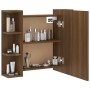 Mueble con espejo y luces LED roble marrón 70x16,5x60 cm de vidaXL, Tocadores de baño - Ref: Foro24-820453, Precio: 75,20 €, ...