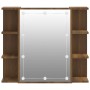 Mueble con espejo y luces LED roble marrón 70x16,5x60 cm de vidaXL, Tocadores de baño - Ref: Foro24-820453, Precio: 75,20 €, ...