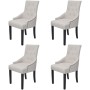 Sillas de comedor 4 unidades tela gris crema de vidaXL, Sillas de comedor - Ref: Foro24-272506, Precio: 600,78 €, Descuento: %