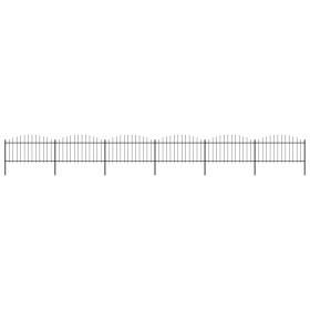 Garden fence with black steel spear tip (1.25-1.5)x10.2m by vidaXL, fence panels - Ref: Foro24-277735, Price: 453,99 €, Disco...