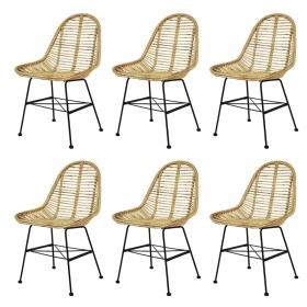 Dining chairs 6 units natural rattan by vidaXL, dining chairs - Ref: Foro24-275498, Price: 540,83 €, Discount: %