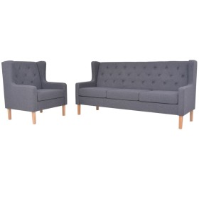 Conjunto de sofás 2 piezas tela gris de vidaXL, Sofás - Ref: Foro24-274933, Precio: 552,37 €, Descuento: %