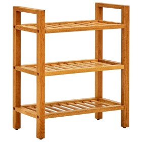 Shoe rack with 3 shelves solid oak wood 50x27x60 cm by vidaXL, Shoe racks and shoe organizers - Ref: Foro24-331745, Price: 74...