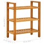 Shoe rack with 3 shelves solid oak wood 50x27x60 cm by vidaXL, Shoe racks and shoe organizers - Ref: Foro24-331745, Price: 74...