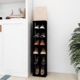 Black plywood shoe cabinet 27.5x27x102 cm by vidaXL, Shoe racks and shoe organizers - Ref: Foro24-808487, Price: 37,99 €, Dis...