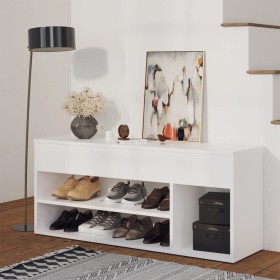 White plywood shoe bench 105x30x45 cm by vidaXL, Shoe racks and shoe organizers - Ref: Foro24-808756, Price: 73,13 €, Discoun...