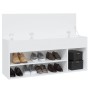 Banco zapatero de madera contrachapada blanco 105x30x45 cm de vidaXL, Zapateros y organizadores de calzado - Ref: Foro24-8087...