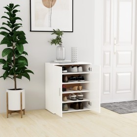 White engineered wood shoe cabinet 60x35x70 cm by vidaXL, Shoe racks and shoe organizers - Ref: Foro24-808918, Price: 77,03 €...