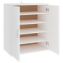 White engineered wood shoe cabinet 60x35x70 cm by vidaXL, Shoe racks and shoe organizers - Ref: Foro24-808918, Price: 84,46 €...