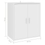 White engineered wood shoe cabinet 60x35x70 cm by vidaXL, Shoe racks and shoe organizers - Ref: Foro24-808918, Price: 84,46 €...