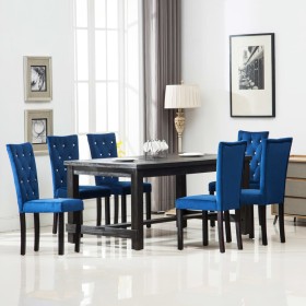 Dining chairs 6 units dark blue velvet by vidaXL, dining chairs - Ref: Foro24-275222, Price: 442,06 €, Discount: %