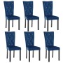 Sillas de comedor 6 unidades terciopelo azul oscuro de vidaXL, Sillas de comedor - Ref: Foro24-275222, Precio: 442,06 €, Desc...