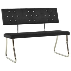 Banco de terciopelo negro 110 cm de vidaXL, Bancos de comedor y cocina - Ref: Foro24-325869, Precio: 143,99 €, Descuento: %