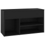 Banco zapatero madera de ingeniería negro 80x30x45 cm de vidaXL, Zapateros y organizadores de calzado - Ref: Foro24-808748, P...