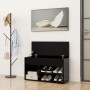 Schwarze Schuhbank aus Holzwerkstoff, 80 x 30 x 45 cm von vidaXL, Schuhregale und Schuhorganisatoren - Ref: Foro24-808748, Pr...