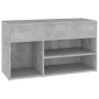 Concrete gray engineered wood shoe bench 80x30x45 cm by vidaXL, Shoe racks and shoe organizers - Ref: Foro24-808751, Price: 4...