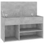 Banco zapatero madera de ingeniería gris hormigón 80x30x45 cm de vidaXL, Zapateros y organizadores de calzado - Ref: Foro24-8...