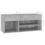 Betongraue Schuhbank aus Holzwerkstoff, 80 x 30 x 45 cm von vidaXL, Schuhregale und Schuhorganisatoren - Ref: Foro24-808751, ...