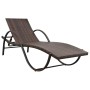 Sun loungers with table 2 units brown synthetic rattan by vidaXL, Loungers - Ref: Foro24-274868, Price: 324,58 €, Discount: %