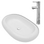 Lavabo de baño ovalado con grifo mezclador cerámica blanco de vidaXL, Lavabos - Ref: Foro24-275496, Precio: 98,12 €, Descuent...