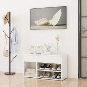 Banco zapatero madera contrachapada blanco brillante 80x30x45cm de vidaXL, Zapateros y organizadores de calzado - Ref: Foro24...