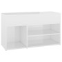 Glossy white plywood shoe bench 80x30x45cm by vidaXL, Shoe racks and shoe organizers - Ref: Foro24-808753, Price: 52,99 €, Di...