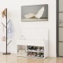 Glossy white plywood shoe bench 80x30x45cm by vidaXL, Shoe racks and shoe organizers - Ref: Foro24-808753, Price: 52,99 €, Di...